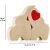 Import Custom lovely craft home decorative solid wood love elephant couple ornament with red heart for love gift wholesale from China