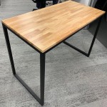 Custom-made office desk solid wood top metal leg  loft office table
