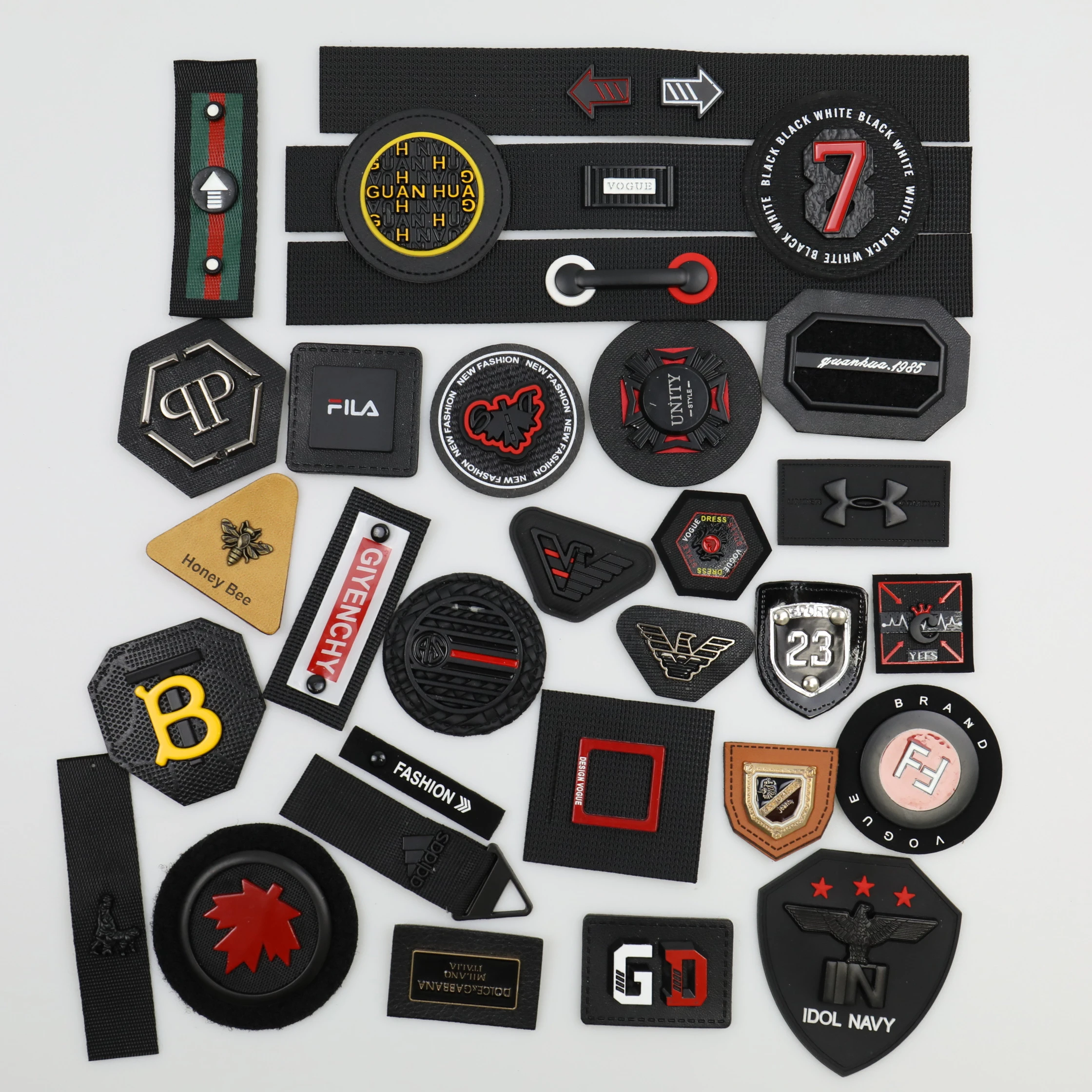 Custom shapes leather cool patches garment tags for clothing and jacket and shoes
