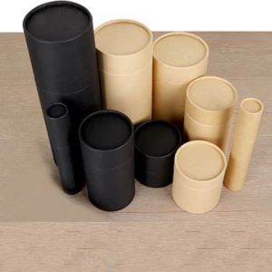 Custom White Brown Black Cardboard Biodegradable Lip Tube Packaging Box Cosmetic Cylinder Coated Paper Container Tube