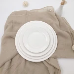 Custom white restaurant serving porcelain  dinner plate