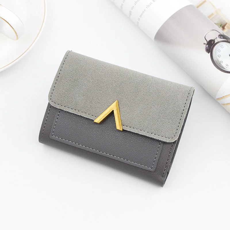 customised fashion high quality small pu leather credit card holder short wallets women coin purse