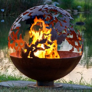 Customized Artwork Outdoor Burner Patio Spherical Fire Pits