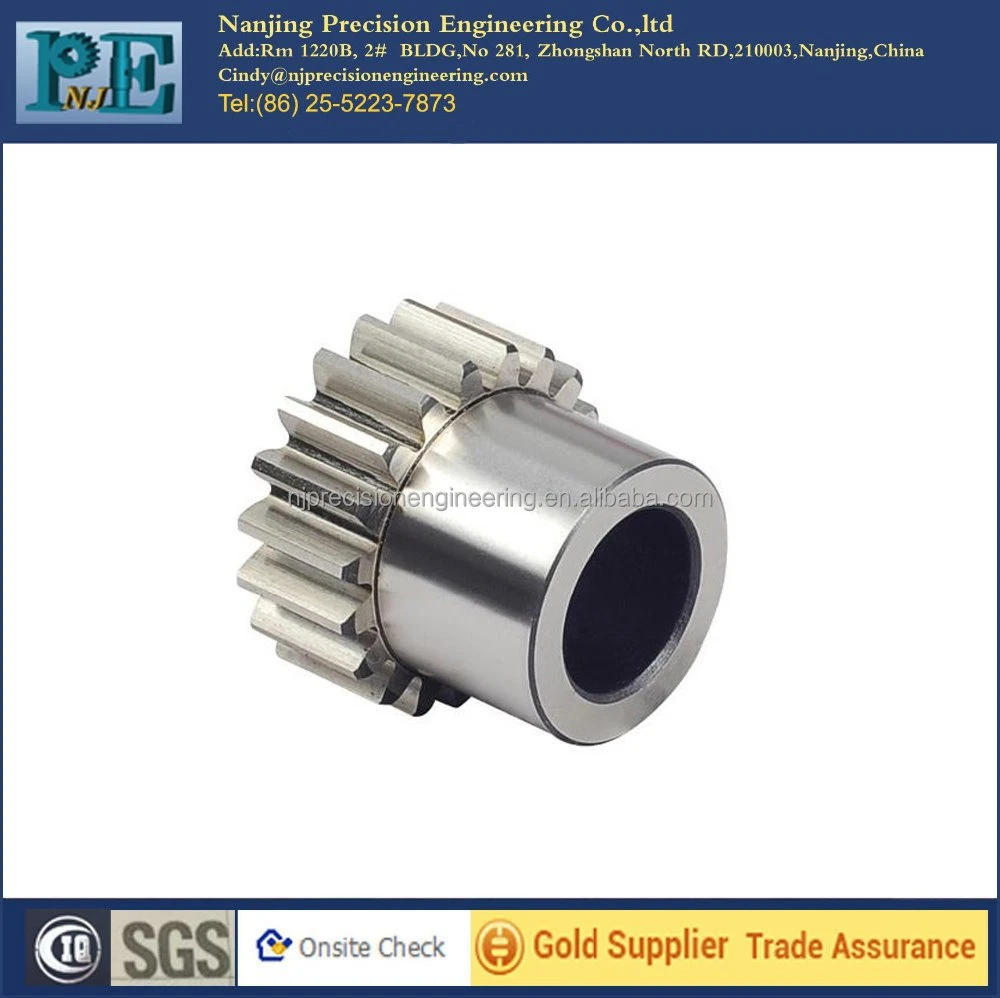 Customized high precision cnc milling stainless steel gear with sleeve