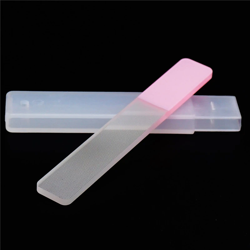Customized Logo Glass Nail File in PVC Case Sleeve Crystal Nail File