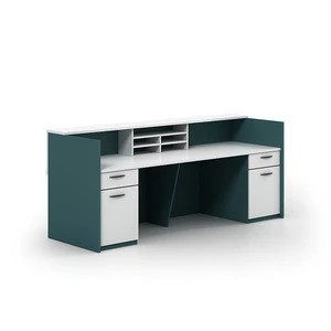 customized used modern design cheap 2.4 m  office reception desk