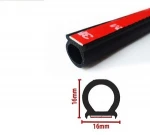 D profile EPDM sponge rubber D type universal adhesive automotive car door rubber seal strips