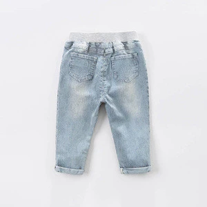 DB6953 dave bella spring baby boys fashion denim striped jean kids pants children boutique trousers