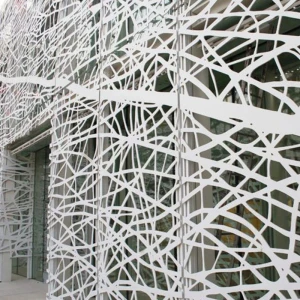 Decorative Perforated Screen Laser Cut Metal Facade Curtain Wall Cladding Steel Curtain Wall Outdoor