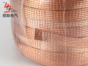diameter 0.15mm Copper flexible connector  flat braided wire grounding wire