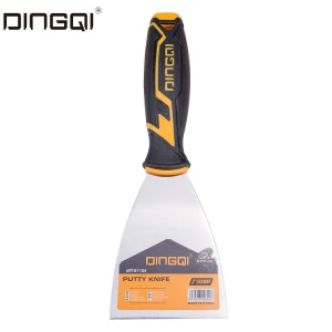 DingQi Factory Production Hot Sale High Quality Paint Plastic Putty Knife With Rubber Handle Stainless Steel Scraper