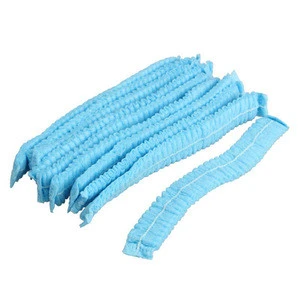 Disposable Hair Shower Cap Non Woven Pleated Anti Dust Hat Hotel Salon Supplies Set Blue Non-woven Bouffant Shower Caps