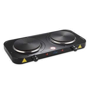 Double Cast Iron Cooktop Electrical Double Hot Plate Table Top Hob 110V With Thermal Link For Safety