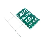 Double sided printing pp corrugated plastic yard sign with H stake