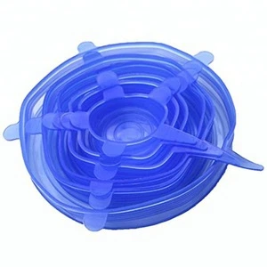 Drop Shipping New 6Pcs/ Set Universal Silicone Saran Wrap Cover Lids Food Bowl Pot Stretch Kitchen Vacuum Seal Reusable Suction