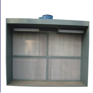 Dry filter open face spray booth used for painting products