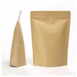 Dry food packaging bag resealable standup ziplock kraft paper bag