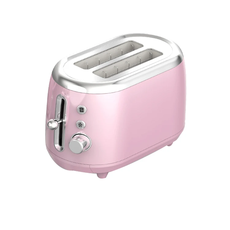 Easy To Use 2 Slice Colorful Rubber Painting Stainless Steel Bread Toaster For The Home