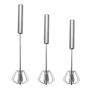 Eco-friendly Kitchen Egg Tools Whisk Wholesale Stainless Steel Baking Tool Semi-automatic Eggbeater for Flour Mixer