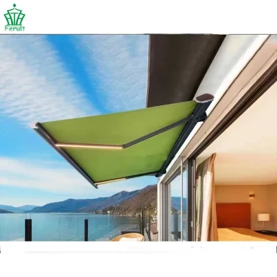 Electric Anti UV Protection Retractable Roof Canopy Awning Custom Roof Aluminum Sunshade Porch Awning