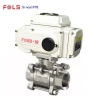 electric control motorized 2 ways stainless steel 3 pieces structure ball valve