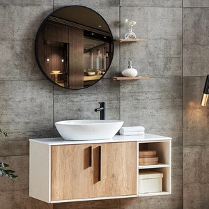 Entop Wall Mounted Bathroom Vanity Cabinets Melamine Modern
