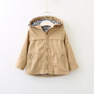 European boys clothing pure color khaki/red pockets zipper hoodie autumn winter coat children&#039;s jackets for baby boy