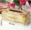 European style Luxurious rose tissue box Holder Cover Electroplating process Tissue Holders (gold&amp;white)