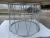Import European style modern luxury home furniture stainless steel base round wooden dining room table from China