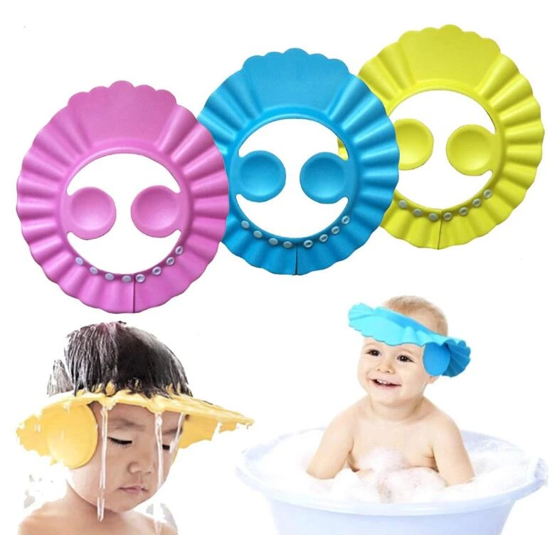 EVA Form Material Baby Bath Hat Soft Adjustable Visor Hat Safe Shampoo Shower Bathing Protection Bath Cap for Toddler