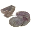 Export Selling Hand Carved Personalized Soapstone Coaster Set (pack of six coasters) for Gifting use from India