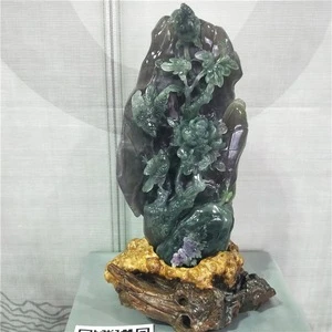 Exquisite purple onyx hand carved stone carving sculpture