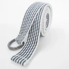 Factory Cheap Stripe Color Double D-Ring Cotton belt with Custom logo, OEM Fabric Belt