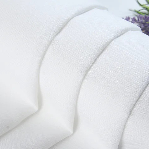 Factory Direct 100% Organic Polyester Microfiber Fabric White Woven Plain Style with Stretch Unbleached for Bedding Garments