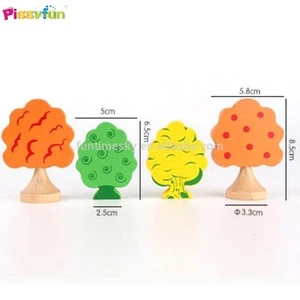 Factory Supplies Wooden Train Accessory Tree Toys for Kids AT11187