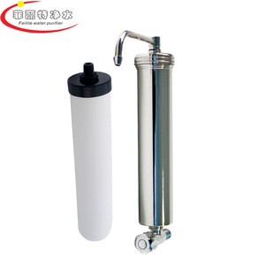 Factory Supply Countertop Pipeline Faucet Stainless steel ceramic+carbon Water Filter Candle Cartridges System