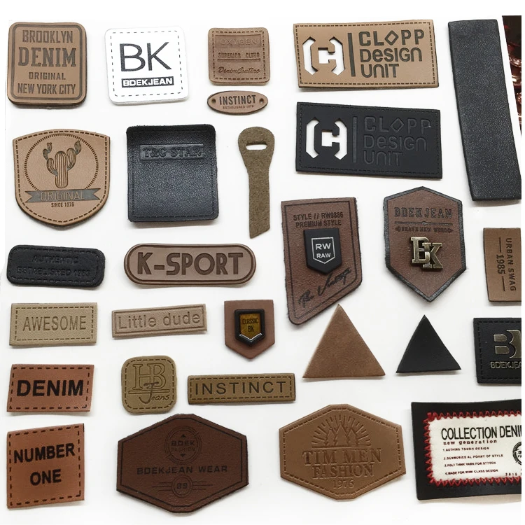 Factory wholesale custom labels  for clothing Embossed Pu Material Leather Label For garment