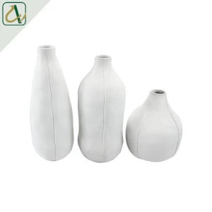 Fancy design marble surface different size wedding decoration Mini Pottery Antique Ceramic Flower Vase Decorations