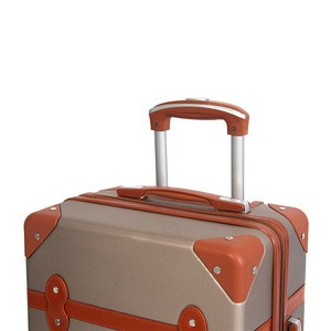 Fashion 14 17 20 24 28 inch ABS trolley vintage luggage with wheel with beauty case