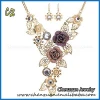Fashion party costume jewelry necklace and earring sets crystal jewelry