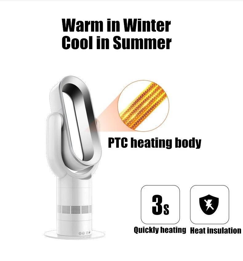 Fast Delivery PTC Electric  Air Heater  1800 W  constant temperature heating element ABS Table Mini Bladeless Fan Heater