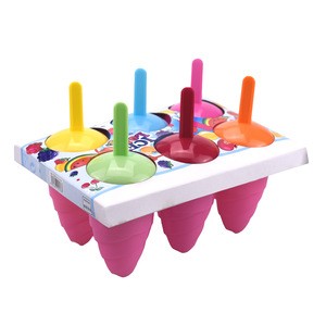 FDA Food Grade plastic Silicone ice lolly moulds with sticks ice cream maker