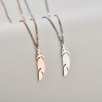 Feather necklace titanium steel pendant stainless steel necklace
