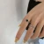 Import Finger Cross Open Ring Female Fashion Personality Cool Trendy Hip Hop Twist Black Retro Double Joint Ring from China
