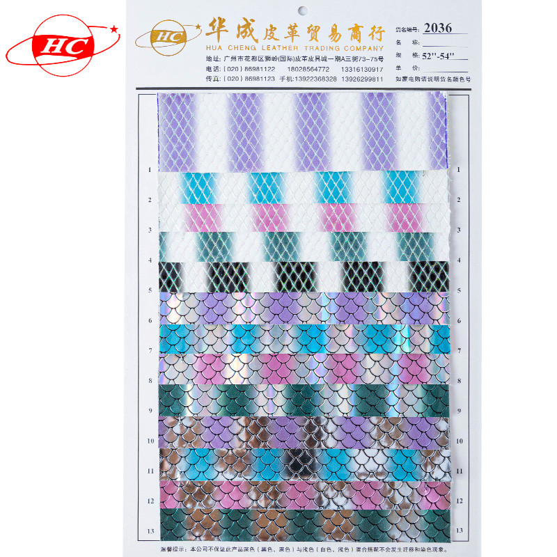 Buy Fish Scale Pattern Glitter Faux Fabric Leather Sheeet Mermaid ...