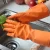 Import flocklined household rubber gloves household cleaning glove rubber kitchen glove long from China