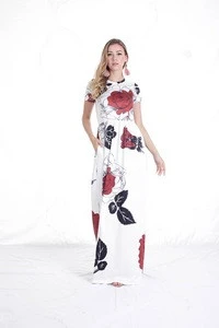 flower printed modern stylish milk wire hot sale ladys evening dresses
