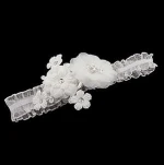 flower wedding garter ivory chiffon flower lace bridal elastic garter for  girls designer bridal garter