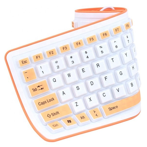 Buy Foldable Silicone Keyboard Flexible Waterproof Slim Soft Black ...