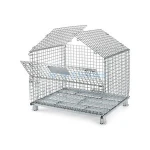 Foldable wire mesh pallet box/demountable steel storage cage for sale